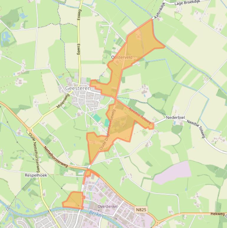 Kaart van postcodegebied 7274AB.