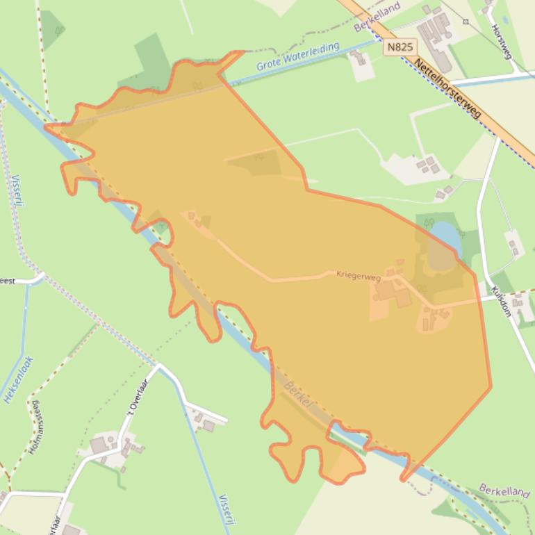 Kaart van postcodegebied 7274ED.