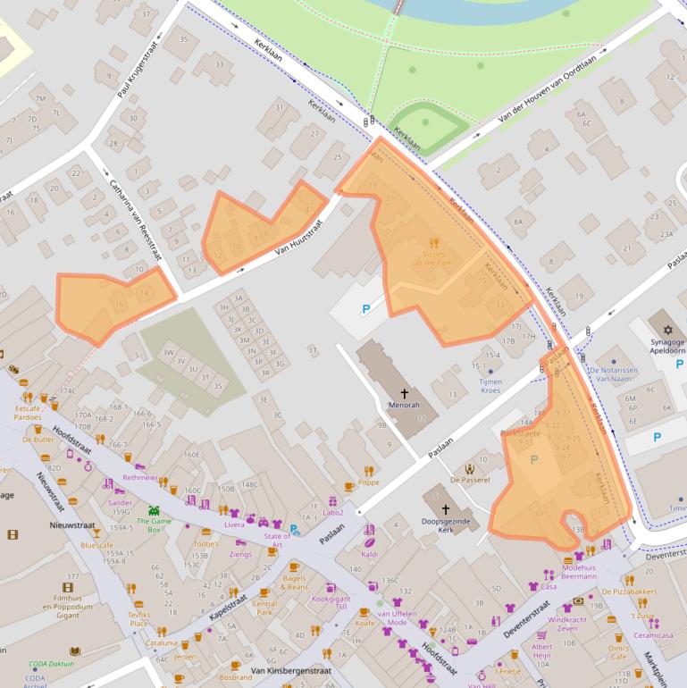 Kaart van postcodegebied 7311AA.