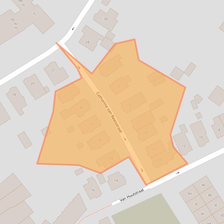 Kaart van postcodegebied 7311AR.