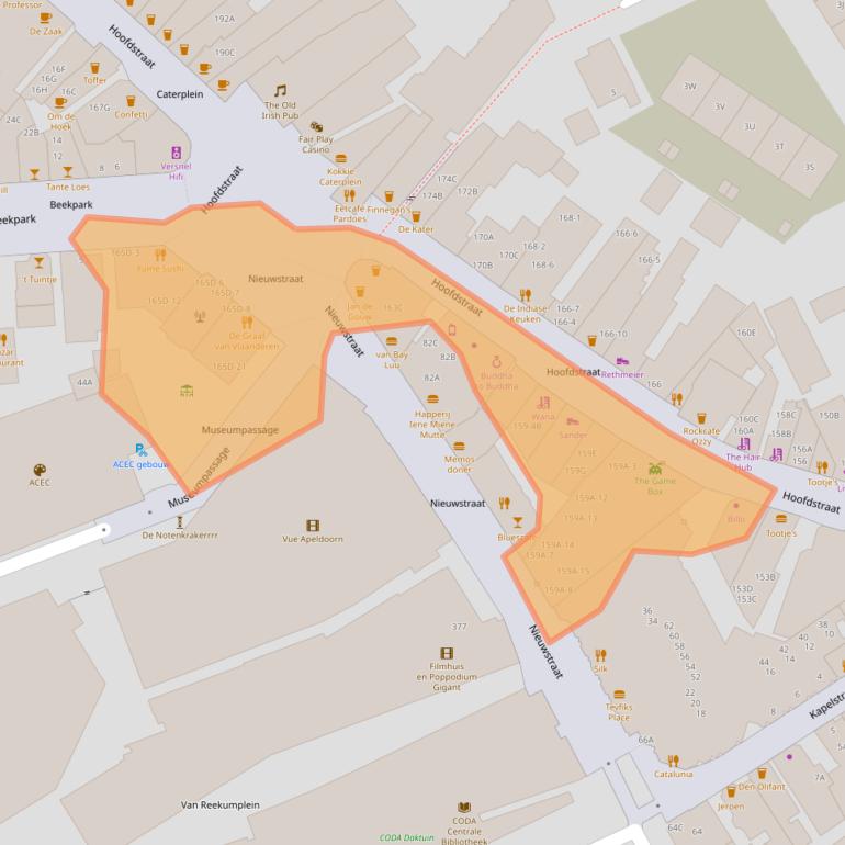 Kaart van postcodegebied 7311AW.