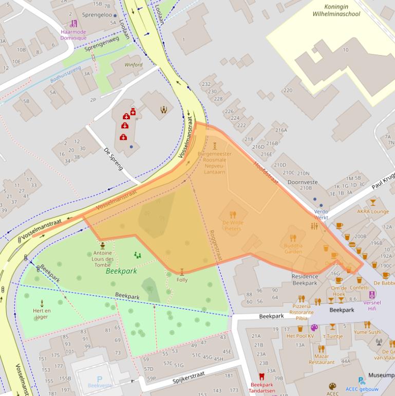 Kaart van postcodegebied 7311AZ.