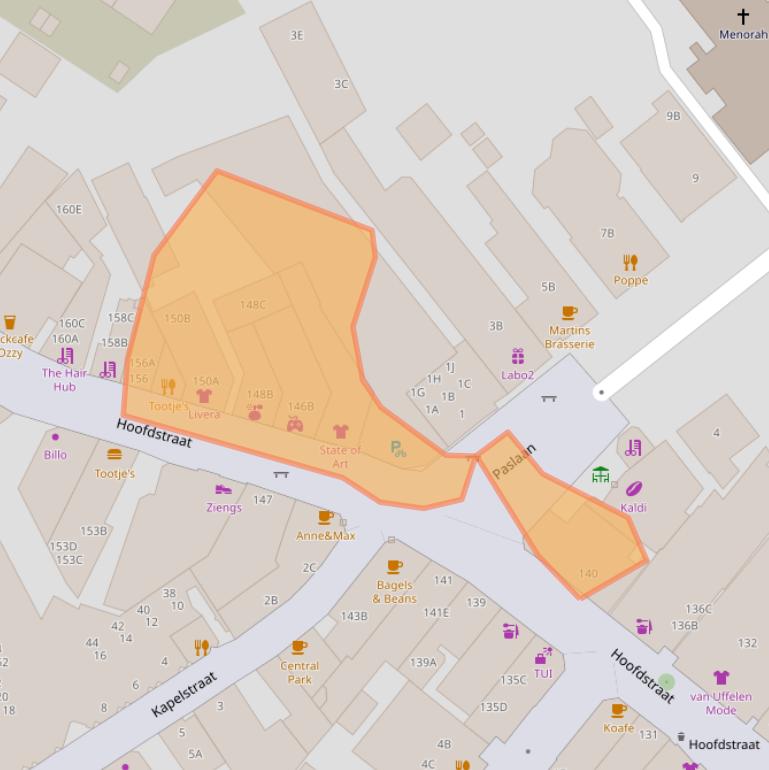 Kaart van postcodegebied 7311BB.