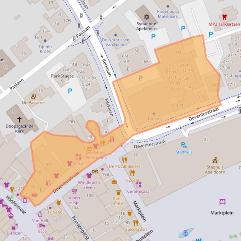 Kaart van postcodegebied 7311BH.