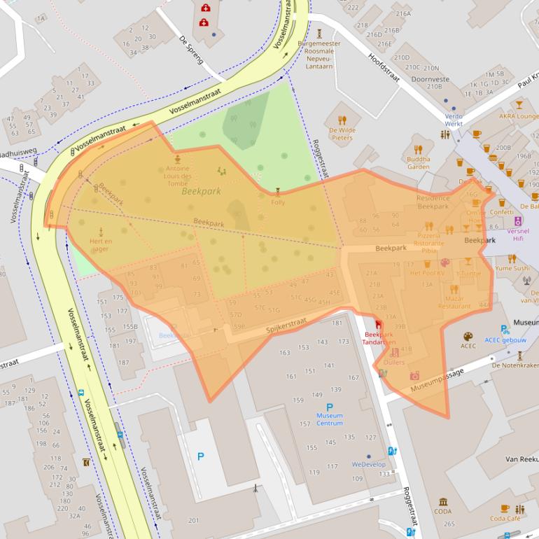 Kaart van postcodegebied 7311BZ.