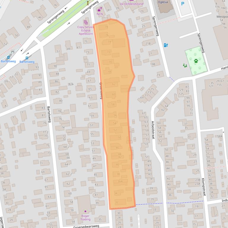 Kaart van postcodegebied 7311DD.