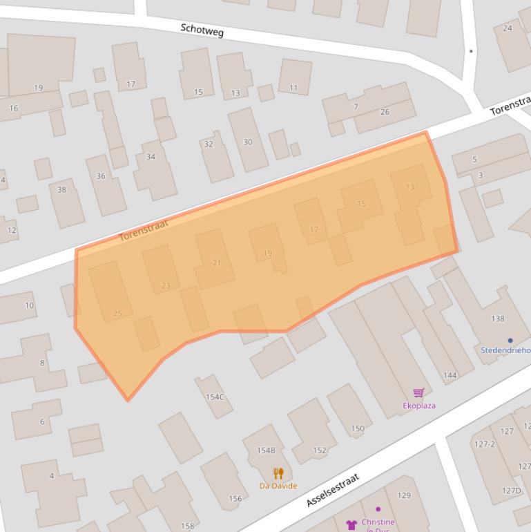 Kaart van postcodegebied 7311DZ.