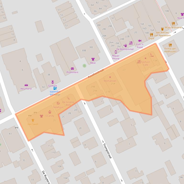 Kaart van postcodegebied 7311EC.