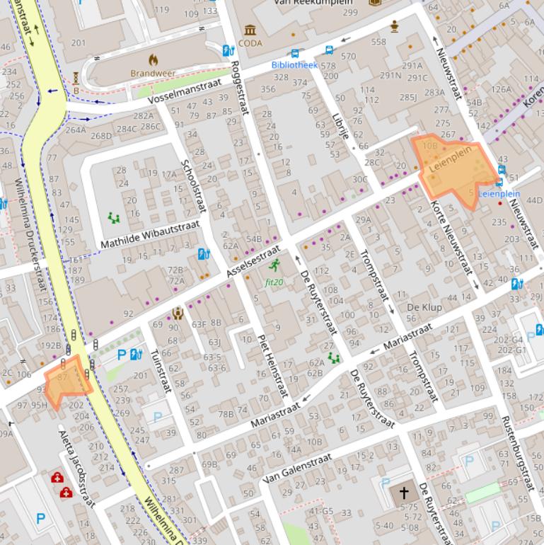 Kaart van postcodegebied 7311EE.