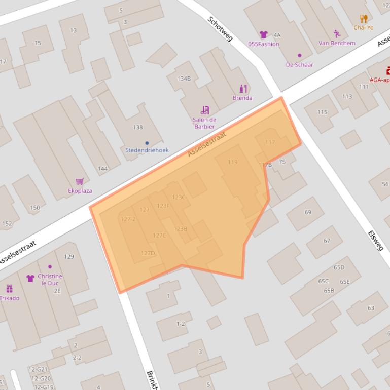 Kaart van postcodegebied 7311EH.