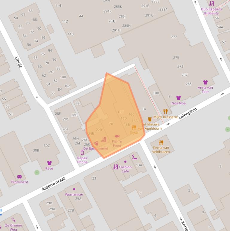 Kaart van postcodegebied 7311EL.