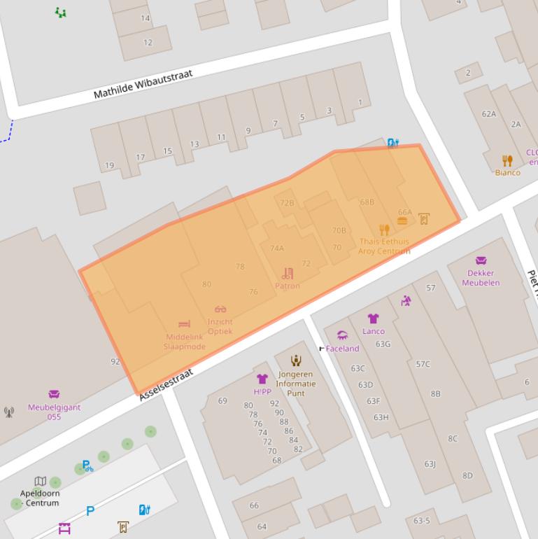 Kaart van postcodegebied 7311EP.