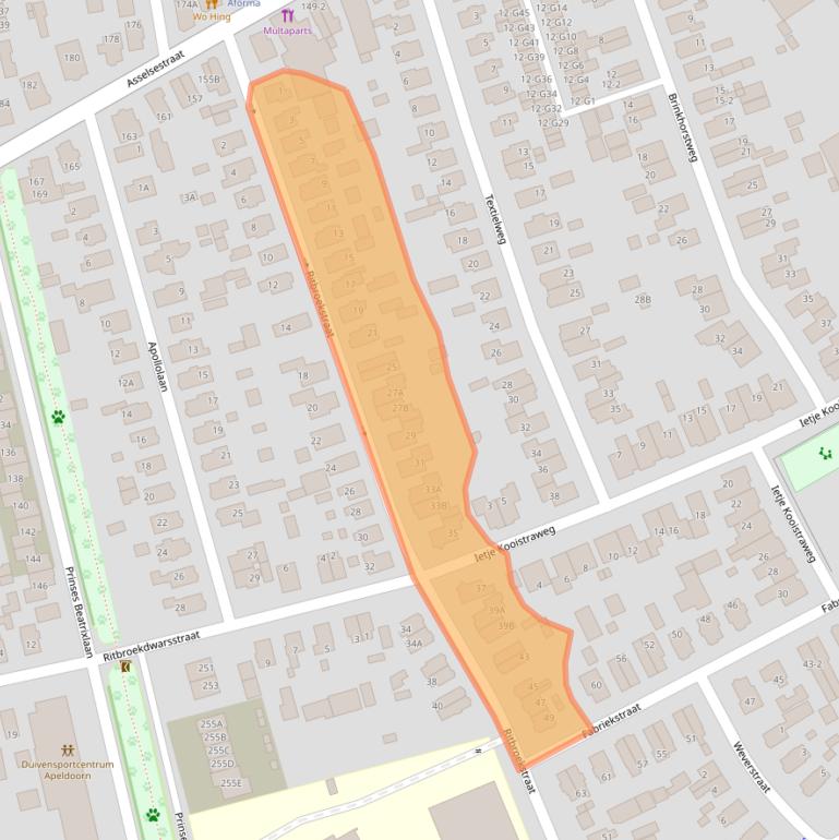 Kaart van postcodegebied 7311GB.