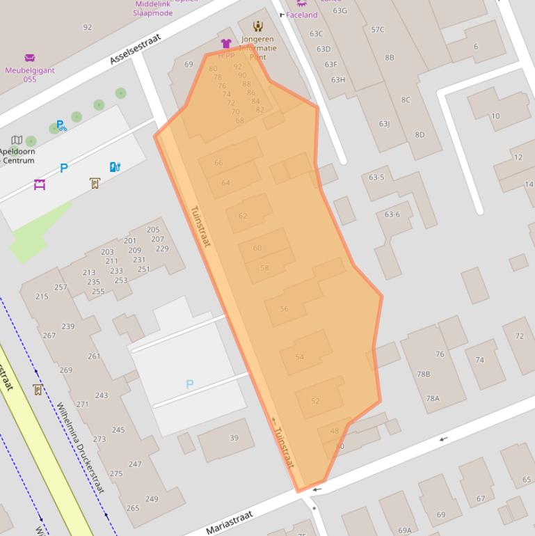 Kaart van postcodegebied 7311HD.