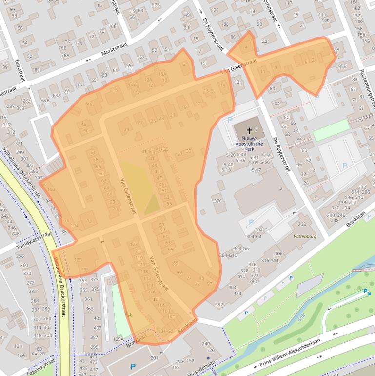 Kaart van postcodegebied 7311HE.