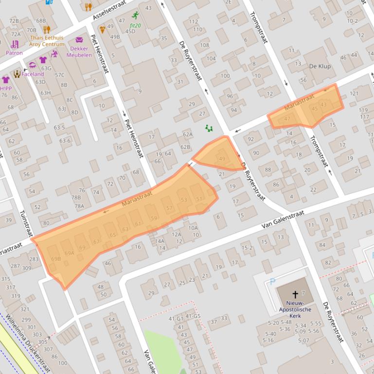 Kaart van postcodegebied 7311HJ.