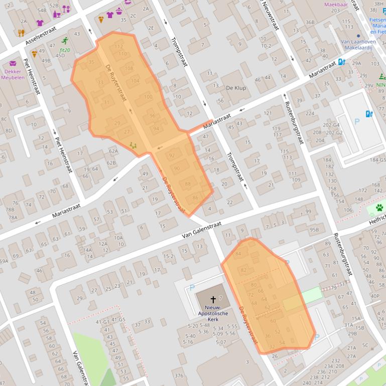 Kaart van postcodegebied 7311HT.