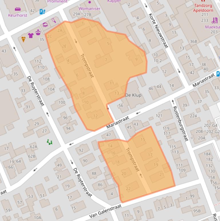 Kaart van postcodegebied 7311HV.