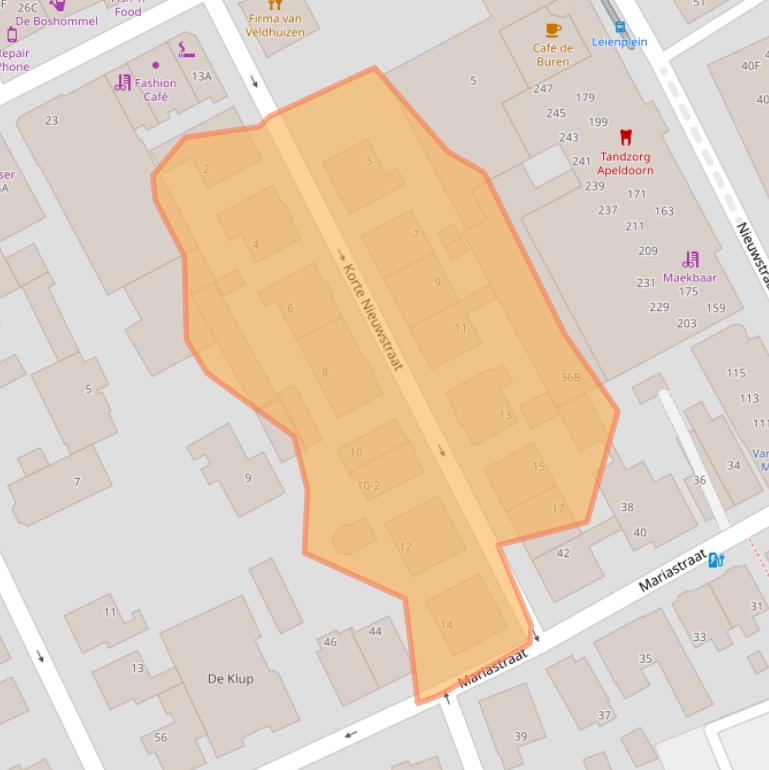 Kaart van postcodegebied 7311HW.