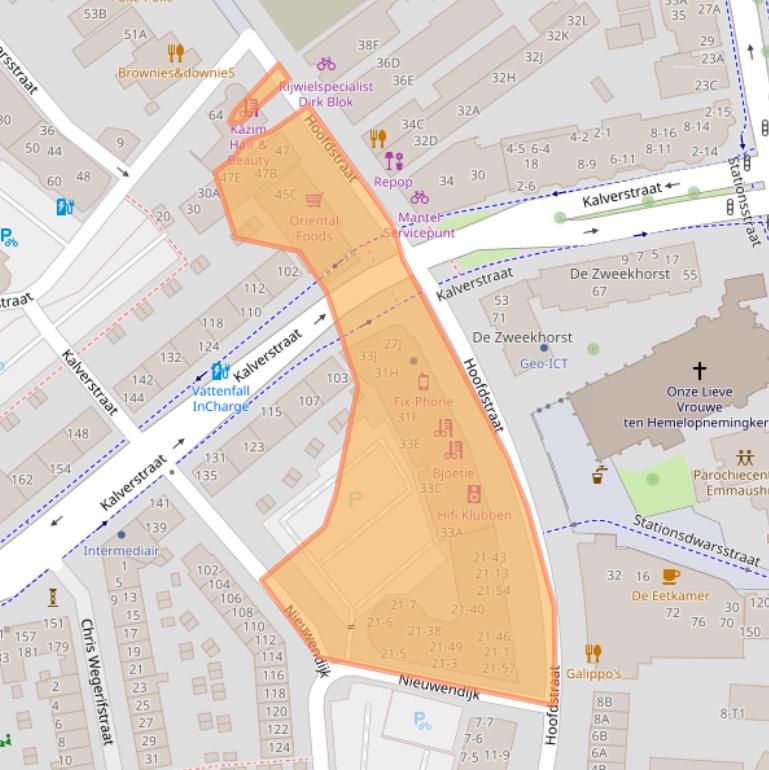 Kaart van postcodegebied 7311JT.