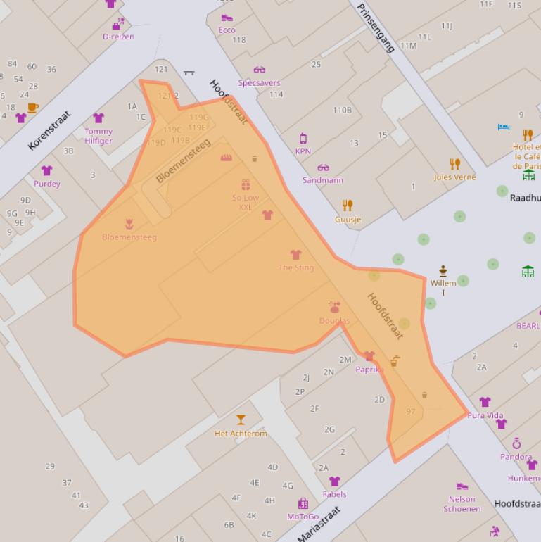Kaart van postcodegebied 7311JZ.
