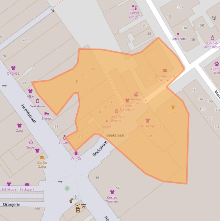 Kaart van postcodegebied 7311LD.