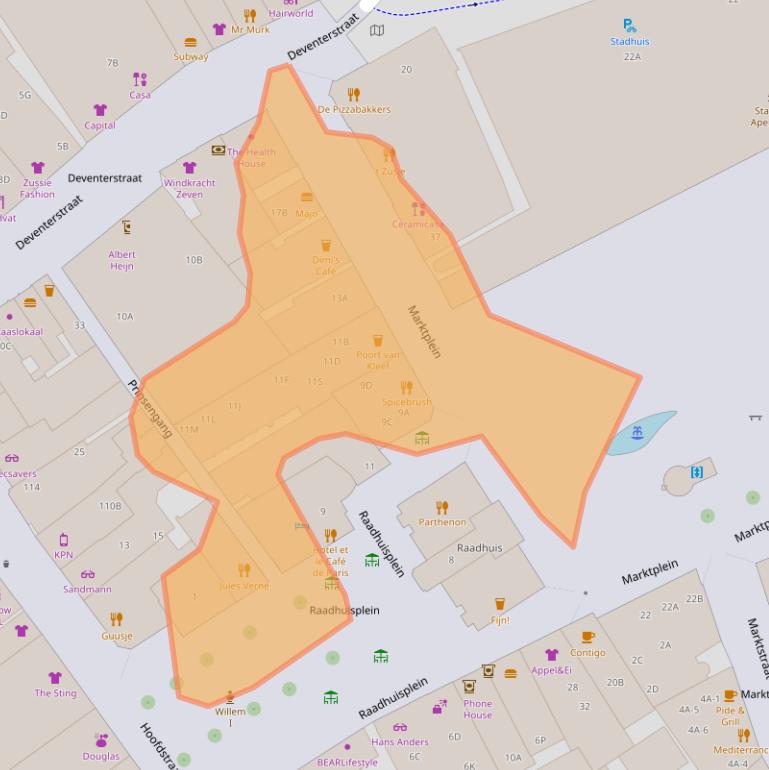 Kaart van postcodegebied 7311LJ.