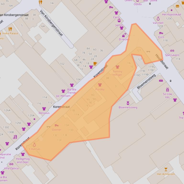 Kaart van postcodegebied 7311LL.