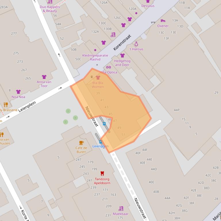 Kaart van postcodegebied 7311LN.