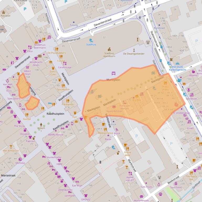 Kaart van postcodegebied 7311LR.