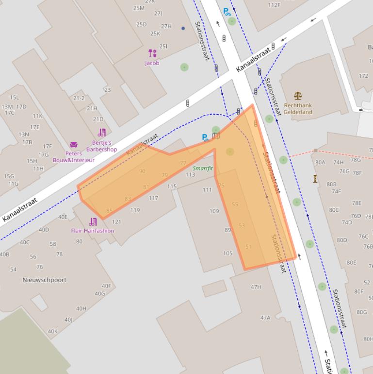 Kaart van postcodegebied 7311NP.