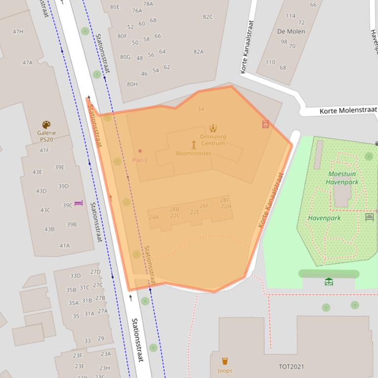 Kaart van postcodegebied 7311NT.