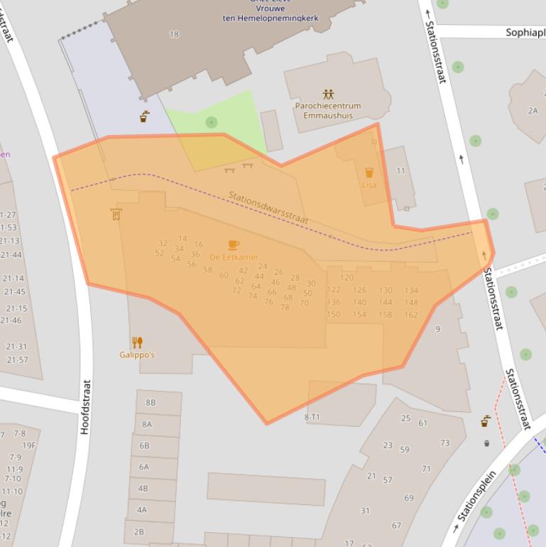 Kaart van postcodegebied 7311NW.