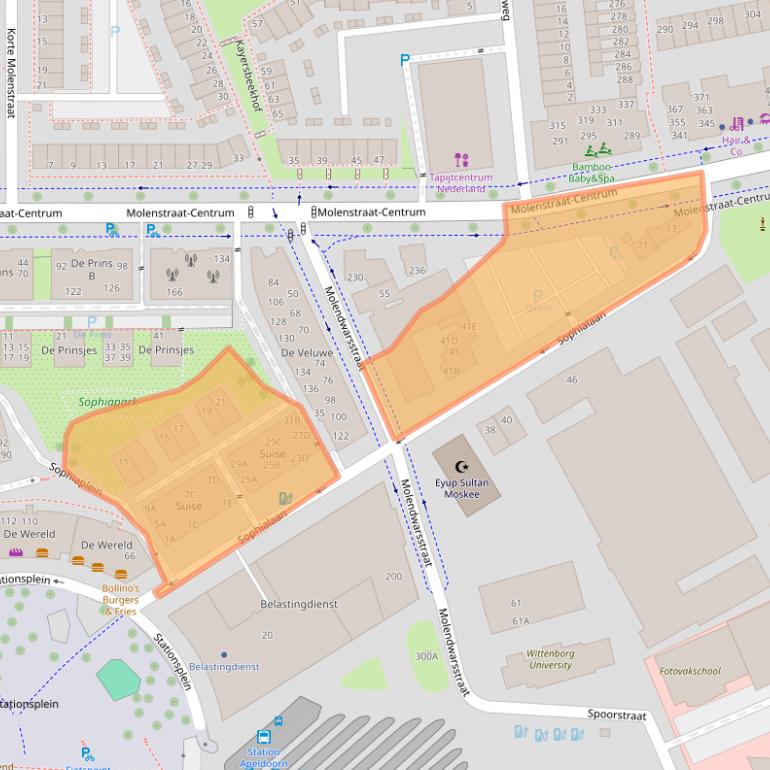 Kaart van postcodegebied 7311PB.