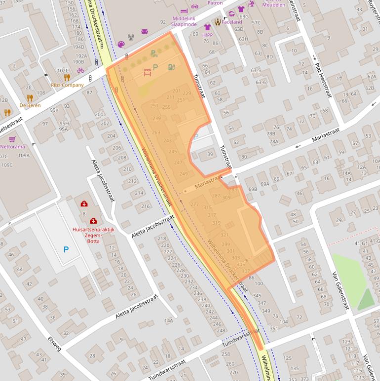 Kaart van postcodegebied 7311TC.