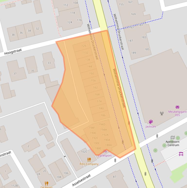 Kaart van postcodegebied 7311TJ.