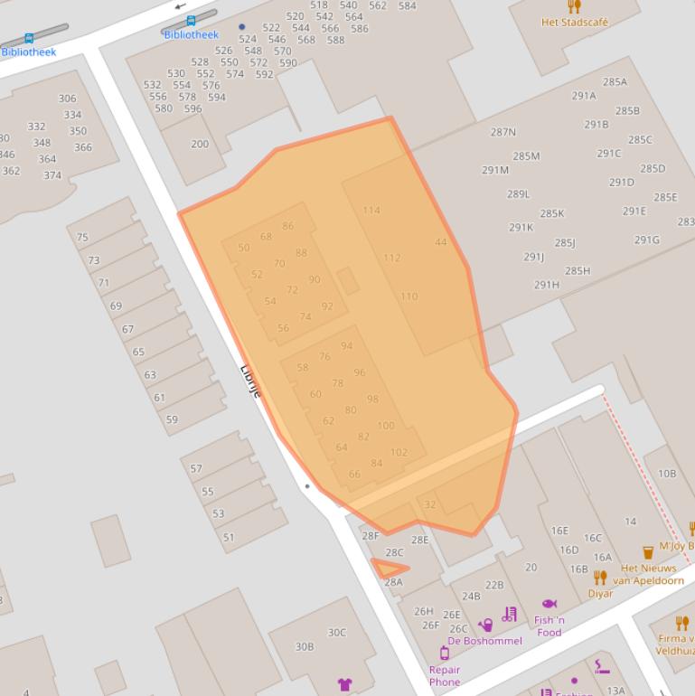 Kaart van postcodegebied 7311VN.