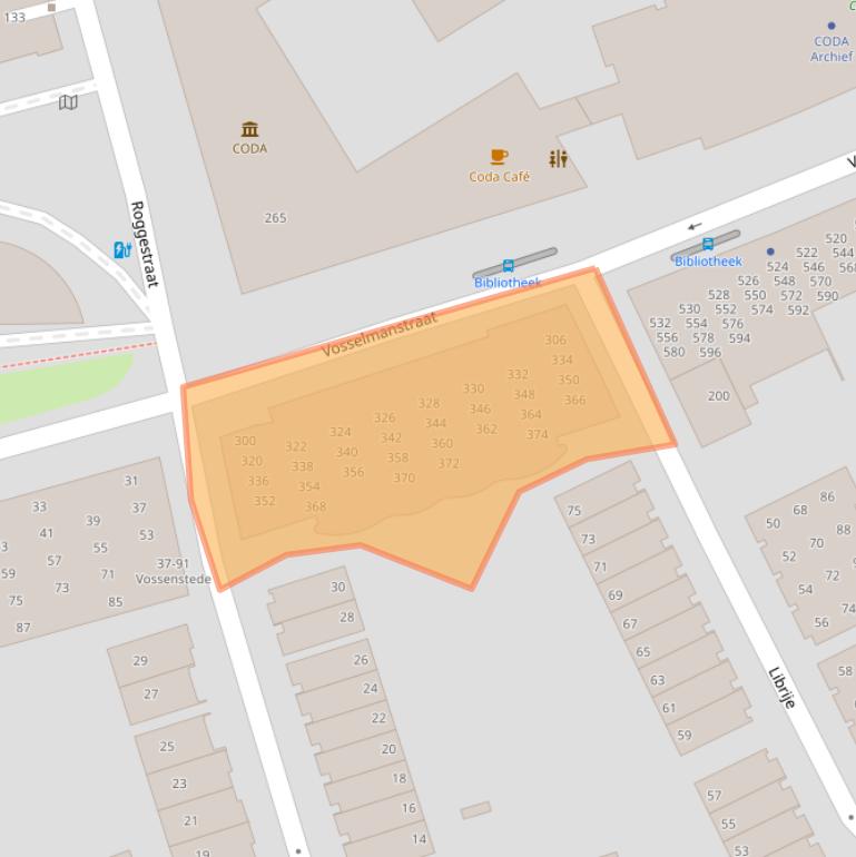 Kaart van postcodegebied 7311VV.