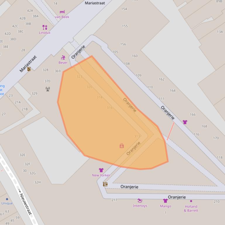 Kaart van postcodegebied 7311WP.