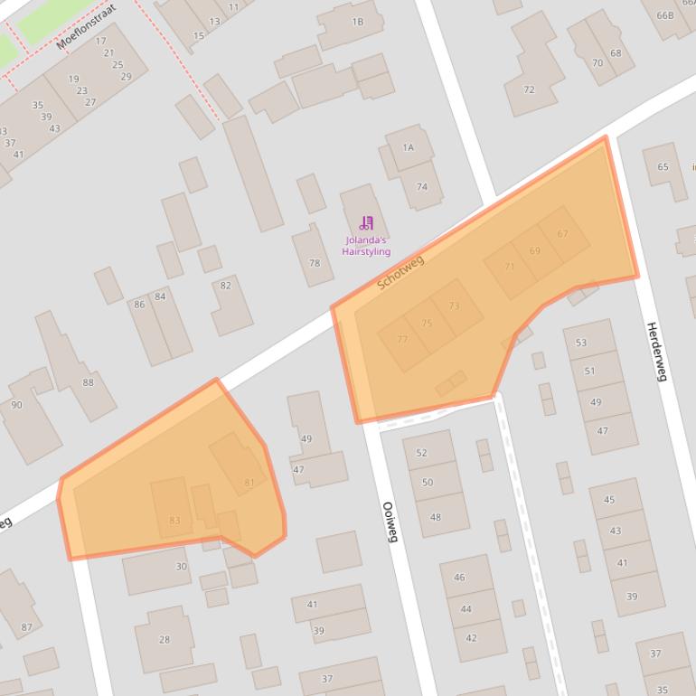 Kaart van postcodegebied 7312AC.