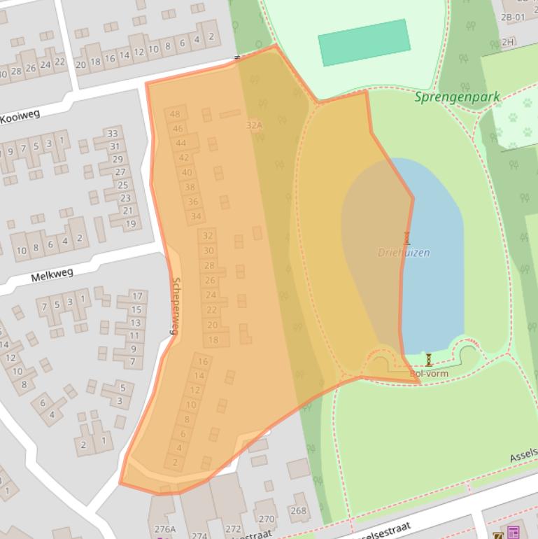 Kaart van postcodegebied 7312BS.