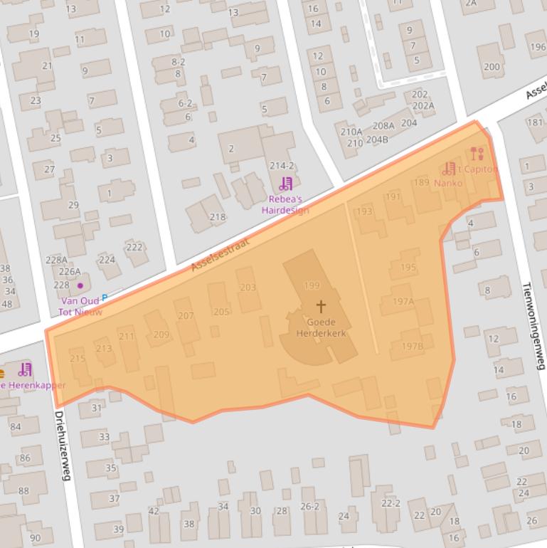 Kaart van postcodegebied 7312CS.