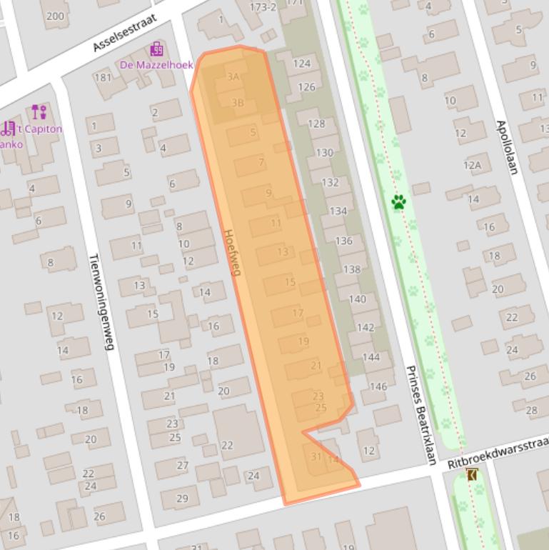 Kaart van postcodegebied 7312DH.