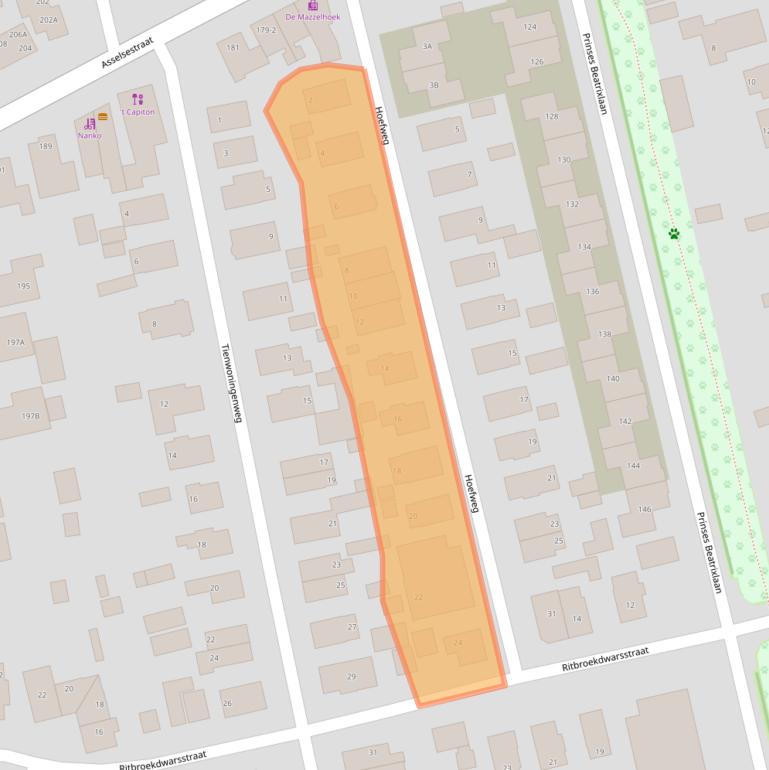Kaart van postcodegebied 7312DJ.