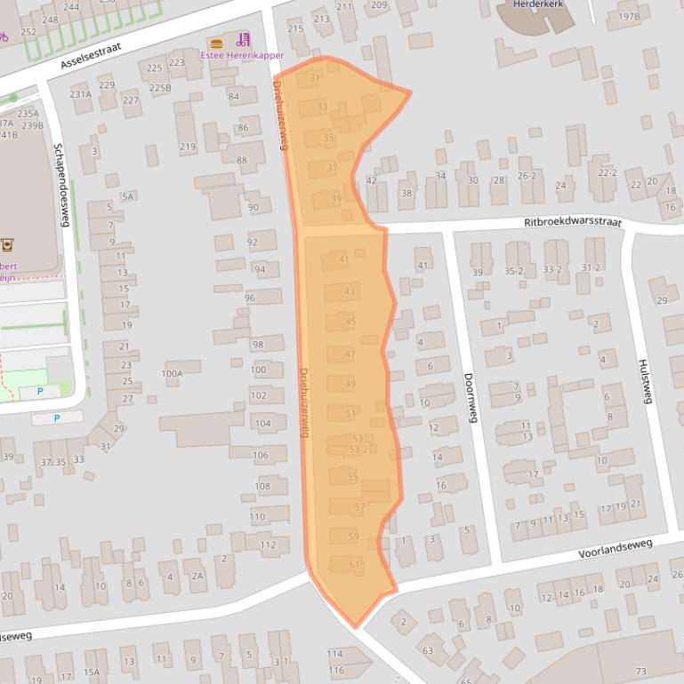 Kaart van postcodegebied 7312DT.