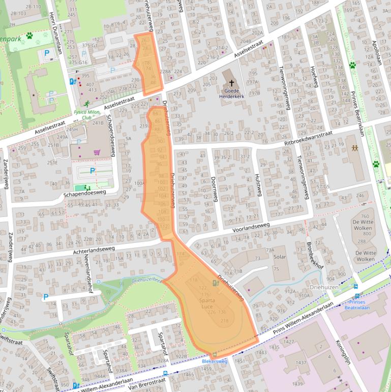 Kaart van postcodegebied 7312DW.