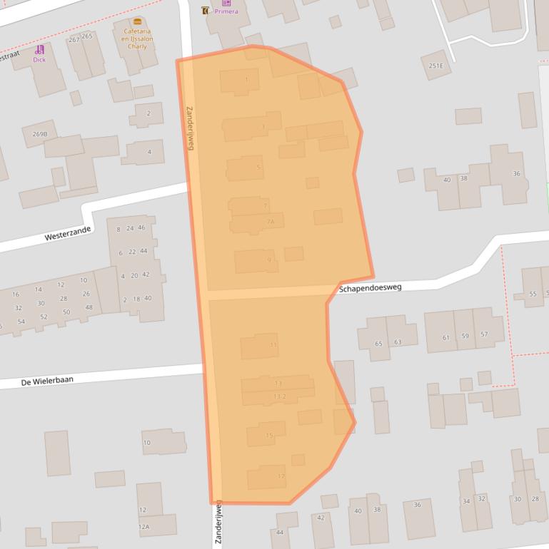 Kaart van postcodegebied 7312EE.