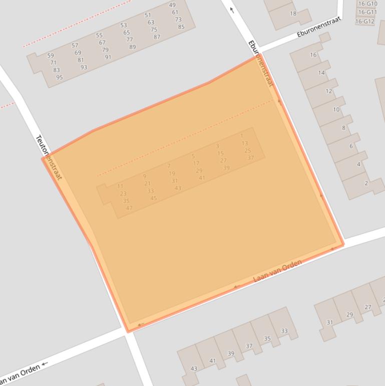 Kaart van postcodegebied 7312JL.