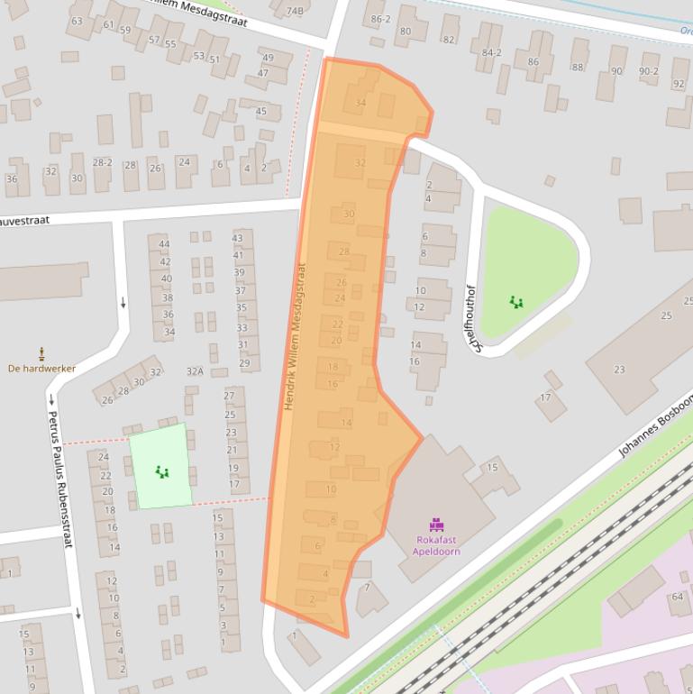 Kaart van postcodegebied 7312LP.