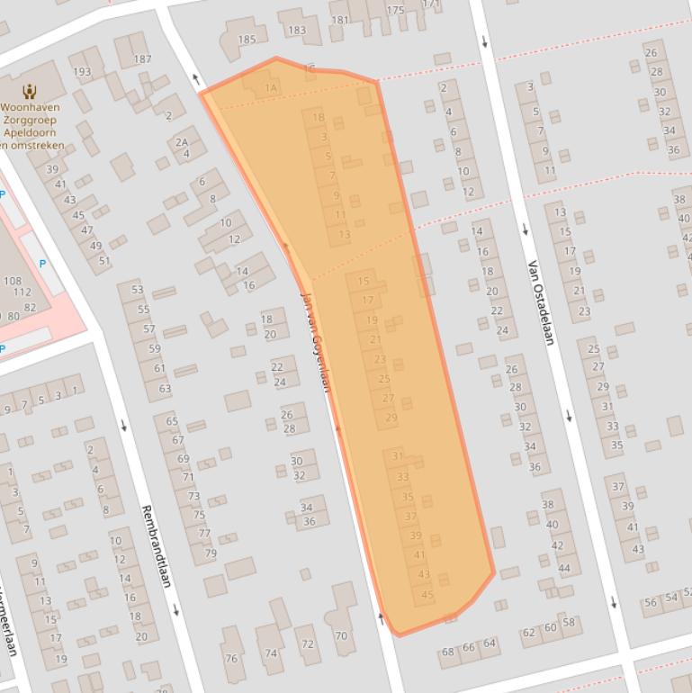 Kaart van postcodegebied 7312NH.